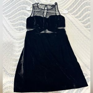 Black suade non stretchy dress